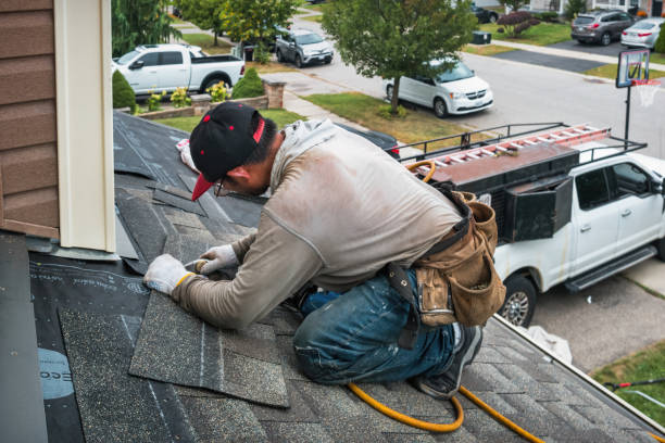 Professional Roofing technician working in Hampton, NE